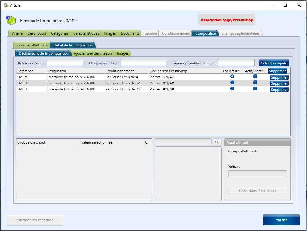 Prestaconnect : Connecteur pour automatiser les échanges dans le logiciel de gestion commerciale SAGE et le site e-commerce PRESTASHOP