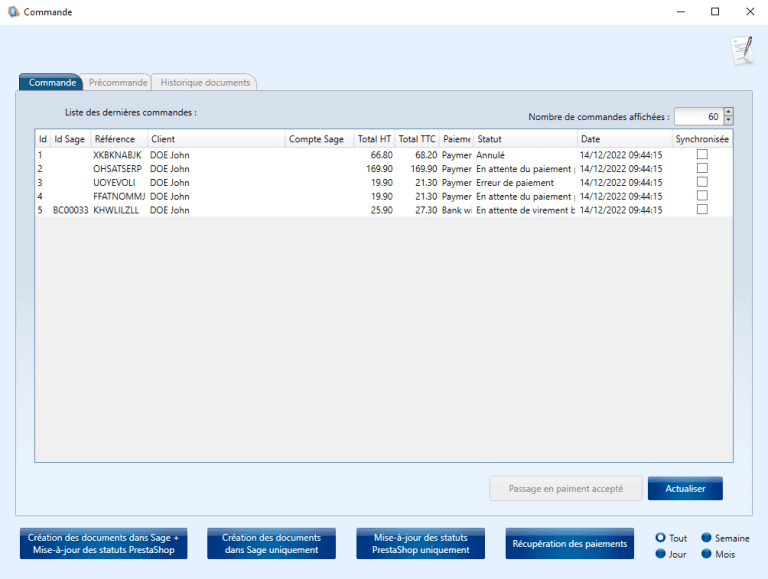 Prestaconnect : Connecteur pour automatiser les échanges dans le logiciel de gestion commerciale SAGE et le site e-commerce PRESTASHOP