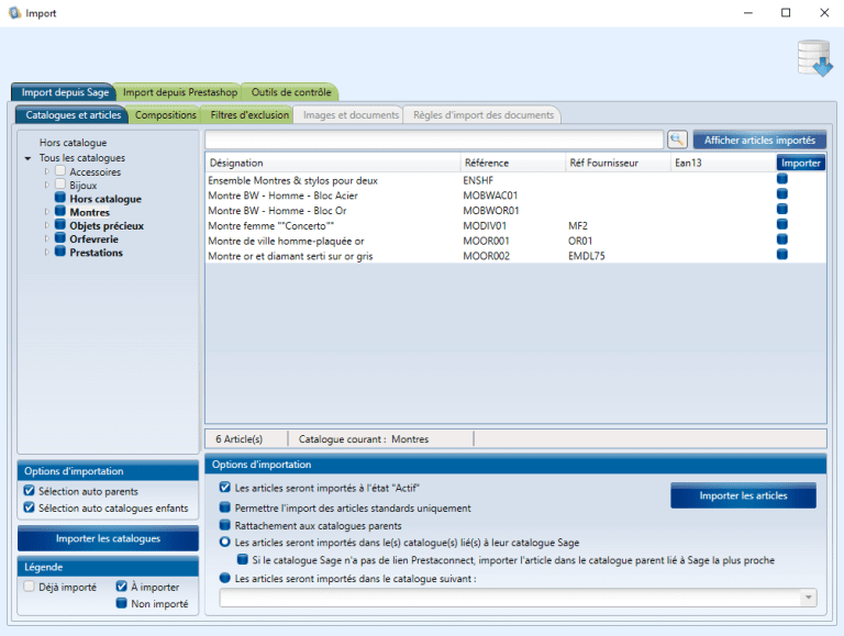 Prestaconnect : Connecteur pour automatiser les échanges dans le logiciel de gestion commerciale SAGE et le site e-commerce PRESTASHOP